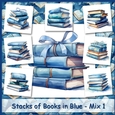 Stacks of Books in Blue - Mix 1