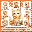 Cartoon Kitten in Orange - Mix 1