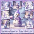 Cute Christmas Snowman with Baubles in Purple - Mix 1