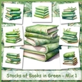 Stacks of Books in Green - Mix 1