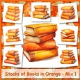 Stacks of Books in Orange - Mix 1