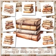 Stacks of Books in Beige - Mix 1