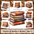 Stacks of Books in Brown - Mix 1