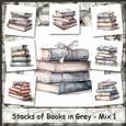 Stacks of Books in Grey - Mix 1