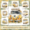 Floral VW Camper In Yellow - Mix 1