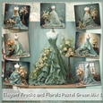 Elegant Frocks and Florals Pastel Green Mix 1
