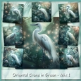 Oriental Crane in Green - Mix 1