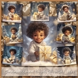 Christmas Melanated Boy with Gifts in Gold - Mix 1