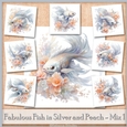 Fabulous Fish in Silver and Peach - Mix 1