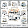 Floral VW Camper In White - Mix 1