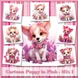 Cartoon Puppy in Pink - Mix 1