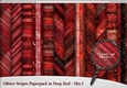 Glitter Stripes Paperpack in Deep Red - Mix 1