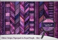 Glitter Stripes Paperpack in Royal Purple - Mix 1