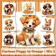 Cartoon Puppy in Orange - Mix 1