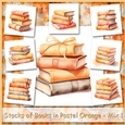 Stacks of Books in Pastel Orange - Mix 1