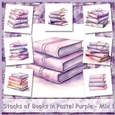 Stacks of Books in Pastel Purple - Mix 1