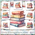 Stacks of Books in Pastel Mixed - Mix 1