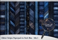 Glitter Stripes Paperpack in Dark Blue - Mix 1