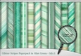 Glitter Stripes Paperpack in Mint Green - Mix 1