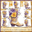 Cowgirl Florals In Yellow and Purple - Mix 1
