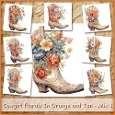 Cowgirl Florals In Orange and Tan - Mix 1
