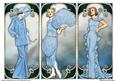 Cornflower Blue Vintage Ladies Panels or Toppers