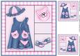 Little Miss 8x8 Card Front in Blue and Pink