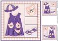 Little Miss 8x8 Card Front in Purple and Peach