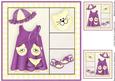Little Miss 8x8 Card Front in Raspberry and Lemon