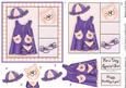 Little Miss 5x5 Decoupage in Purple and Peach