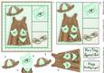 Little Miss 5x5 Decoupage in Chocolate and Mint