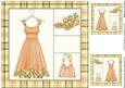 Frocking It 8x8 Card Front in Peach