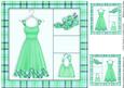 Frocking It 8x8 Card Front in Green