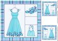 Frocking It 8x8 Card Front in Blue