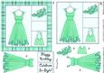 Frocking It 5x5 Decoupage in Green