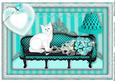 Princess Kitty A4 in Turquoise (blank Greeting)