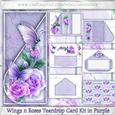Wings N Roses Teardrop Card Kit in Purple