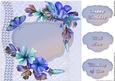 Summer Cobalt Bouquet Pansies 8x8 Card Front