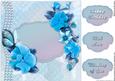 Pretty Blue Pansies 8x8 Card Front