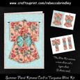 Summer Floral Kimono Card in Turquoise Decoupage