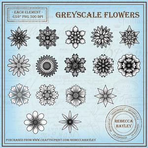 16 Modern Greyscale Flowers