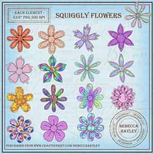 16 Squiggly Flowers