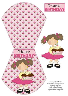 Happy Birthday Cup Cake Girl Wobble