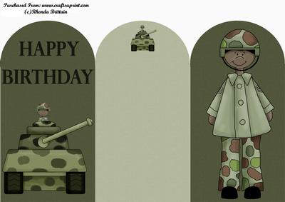 Happy Birthday Army Tri Fold