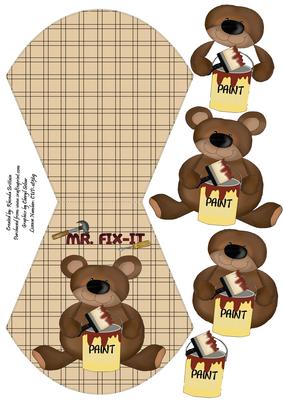 Mr Fix It Bear Wobble Card
