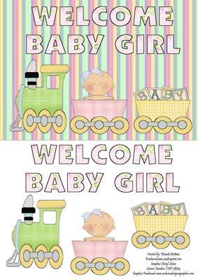 Welcome Baby Girl Card Front