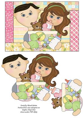 New Parents Baby Girl Card Front