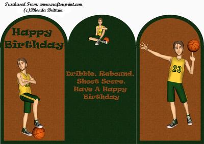 Basketball Happy Birthday Tri Fold