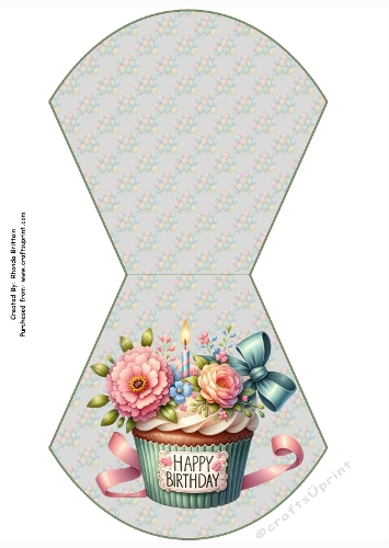 Cup Cake Happy Birthday Wobble Card