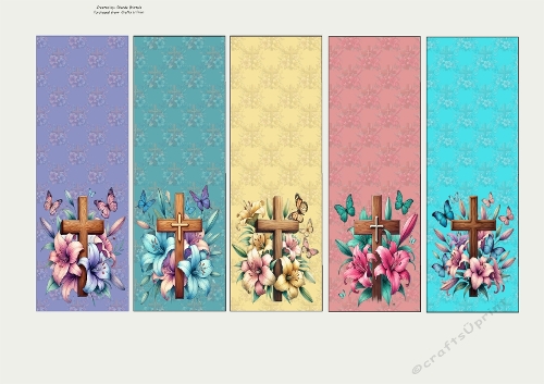 Wooden Cross with Lillies Book Marks